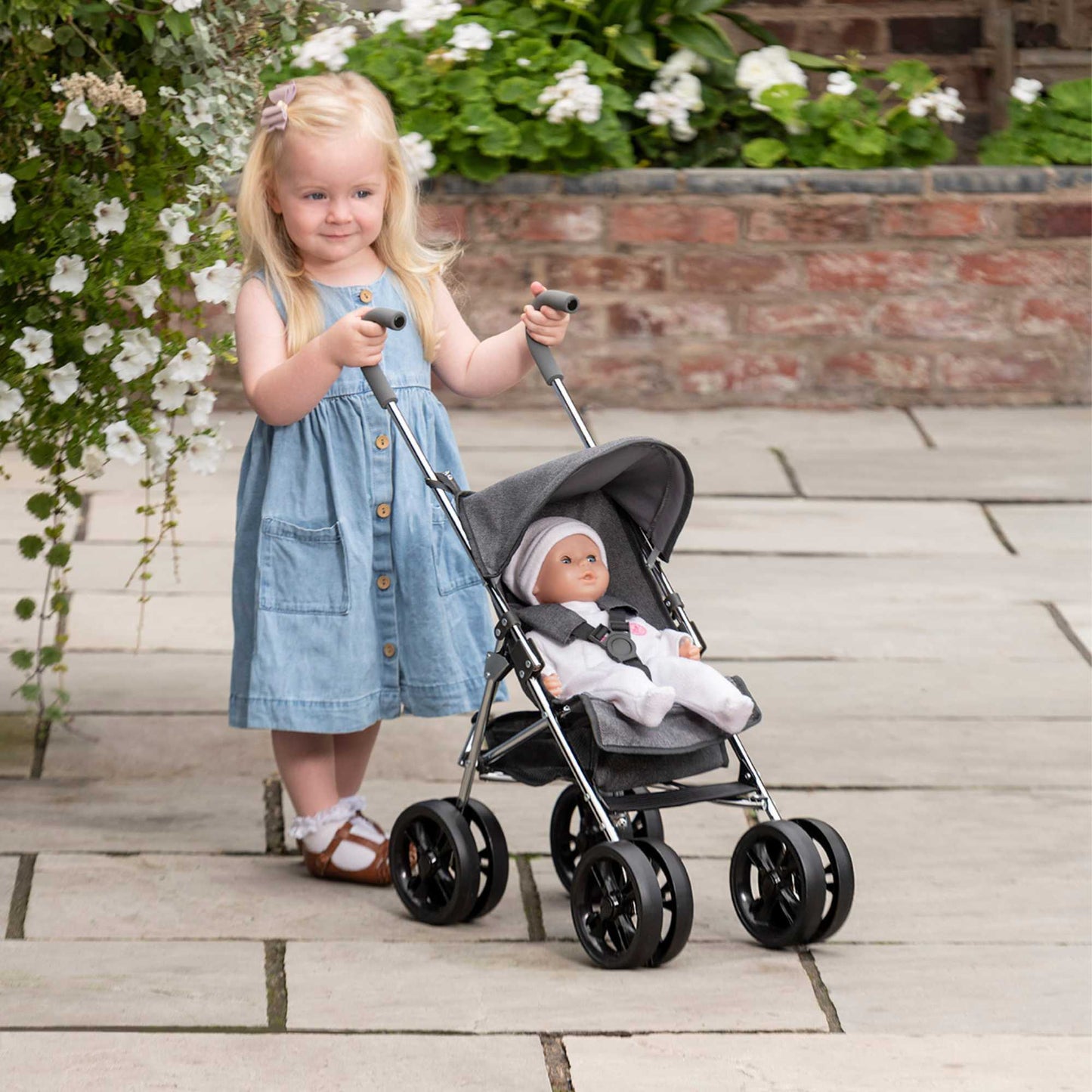Celuna Premium Junior Dolls Stroller - Grey