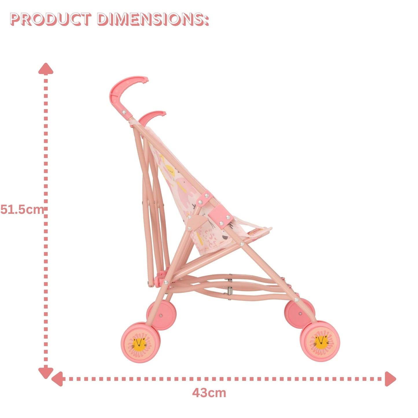 BabyBoo Twin Dolls Stroller - Pink Jungle