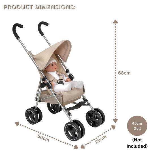Celuna Premium Junior Dolls Stroller - Stone
